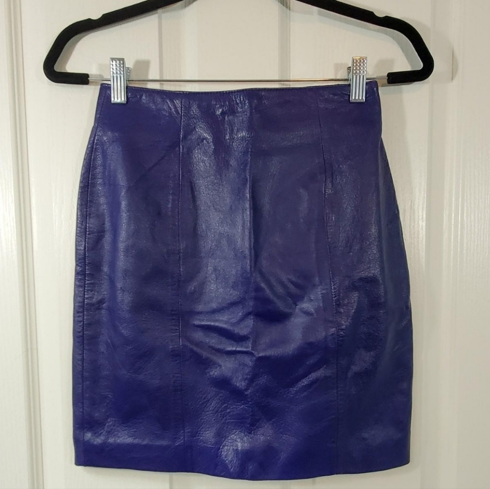 Purple Leather Skirt